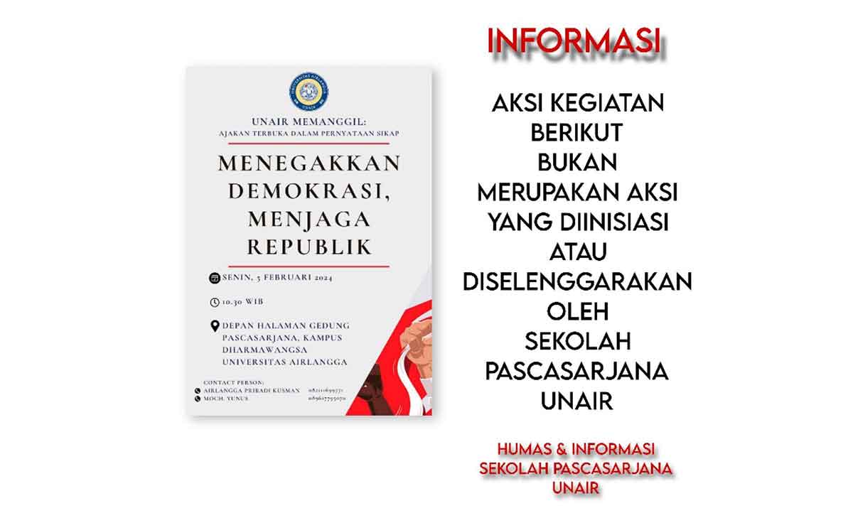 Unair Memanggil Disebut Bukan Acara Kampus