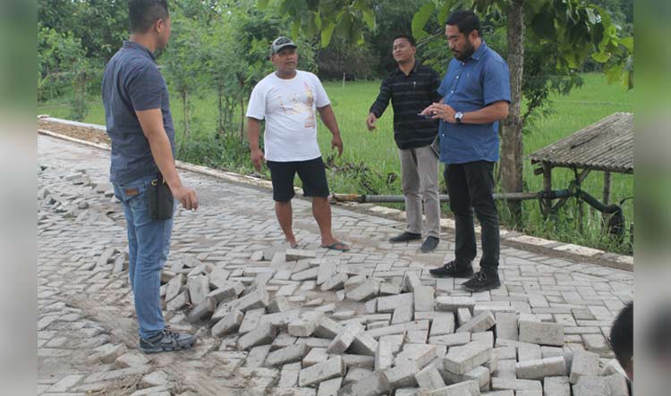 Sidak Lagi, Komisi III DPRD Nganjuk Temukan Kerusakan Jalan Paving Kian Parah