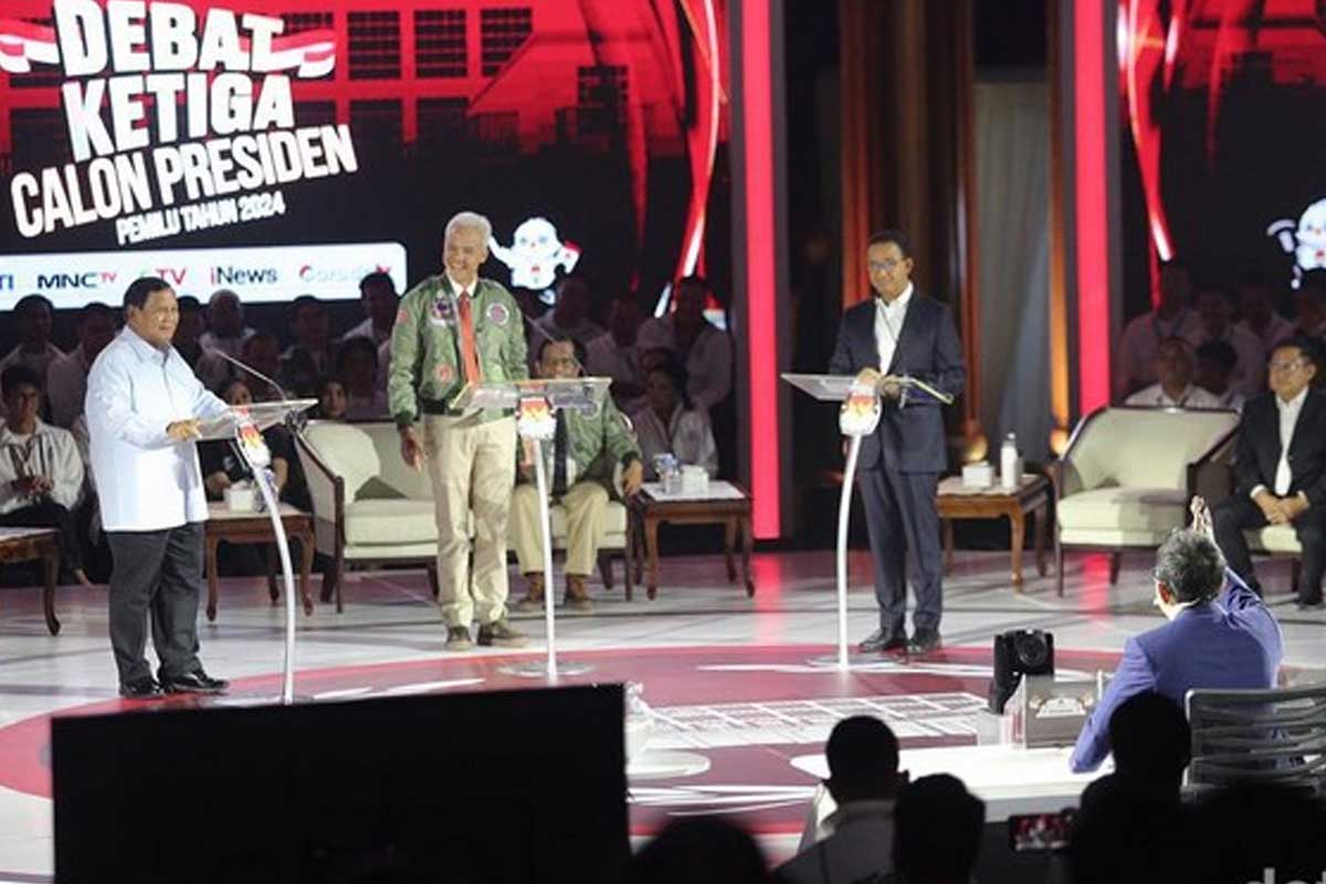 Debat Capres ke Tiga di Istora Senayan. Foto: Ist