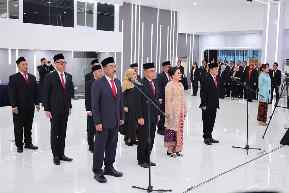 Suasana peresmian 840 pejabat di lingkungan Kementerian ATR/BPN. (Ist)