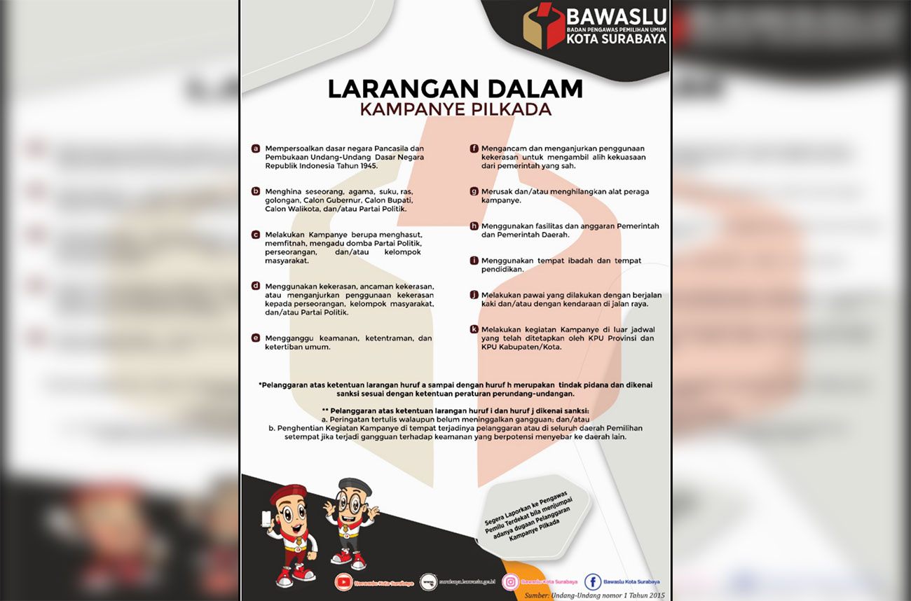 Larangan dalam kampanye pilkada.