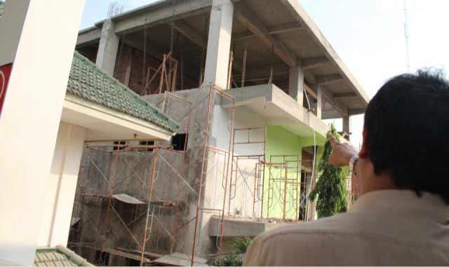 Mega proyek RSUD Nganjuk dengan nilai puluhan milyar. foto: soewandito/ BANGSAONLINE
