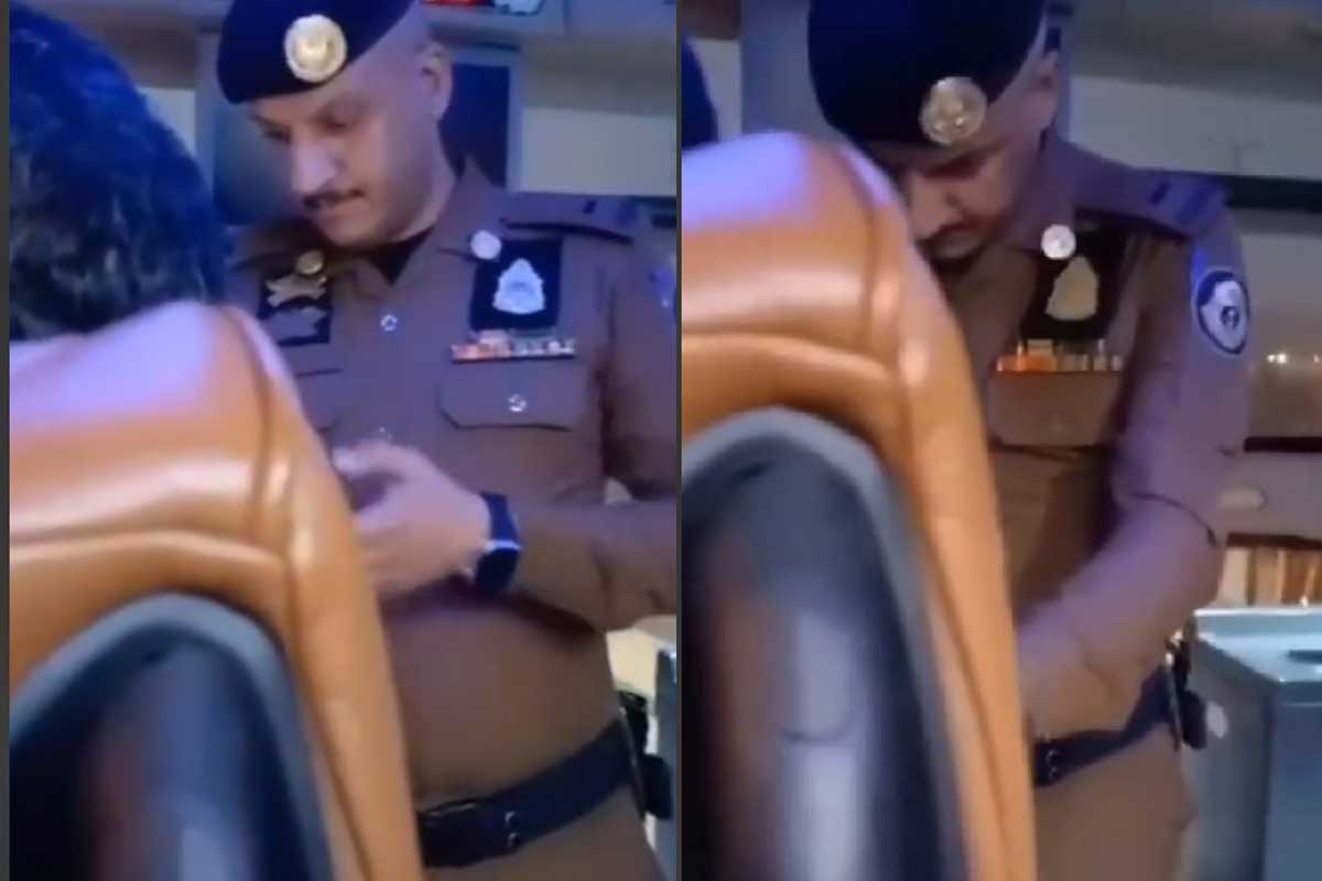 Tangkapan layar saat polisi Arab Saudi melakukan pemeriksaan di 12 titik untuk para jemaah haji.