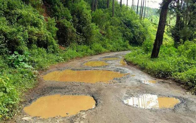 Salah satu jalan yang rusak parah di wilayah Kecamatan Ngrayun.