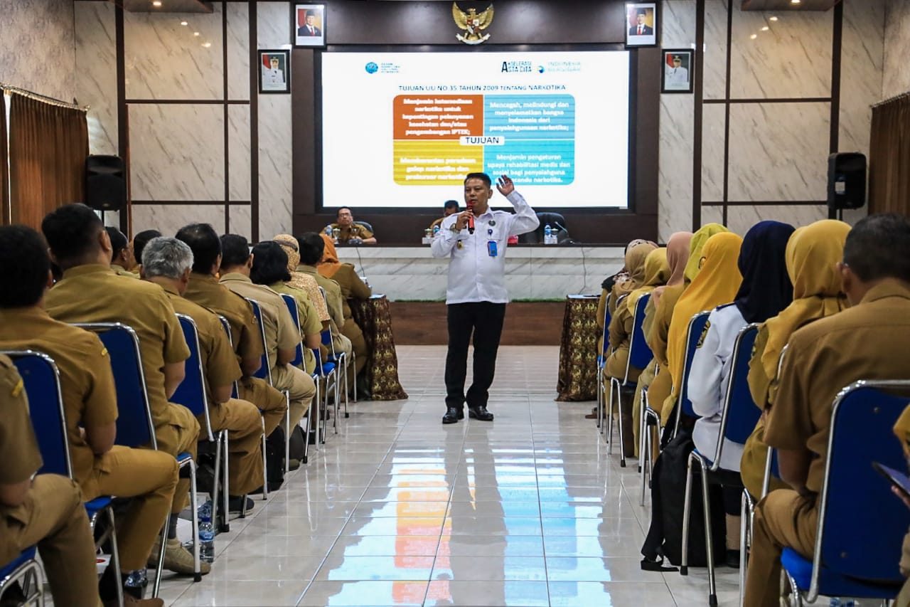 Para ASN saat mengikuti 
Sosialisasi Untuk Wujudkan ASN Kota Kediri Beretika, Bersih Tanpa Korupsi dan Sehat Tanpa Narkoba. (Ist). 