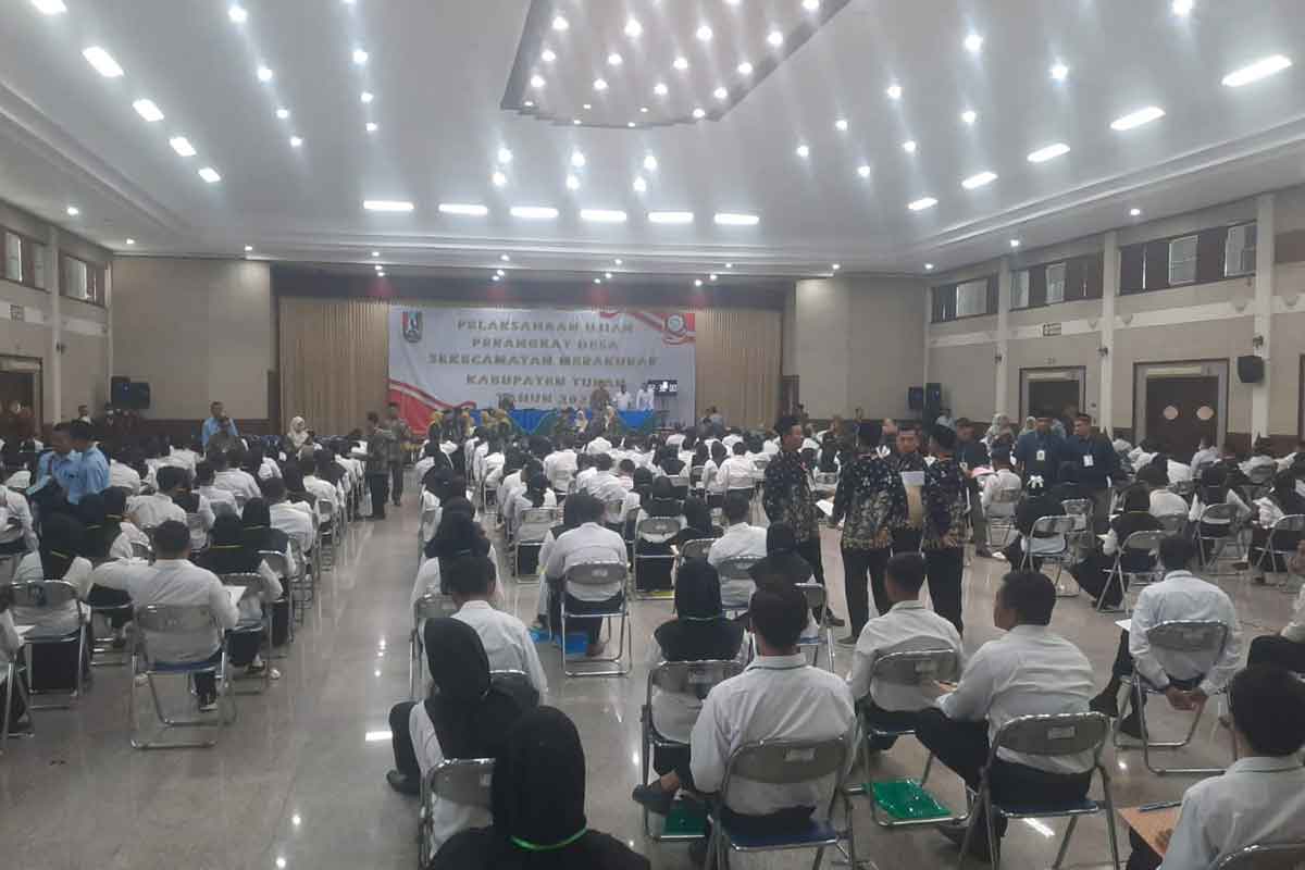 Tes perangkat desa saat digelar di Gedung Graha Sandiya Kecamatan Merakurak, Kabupaten Tuban