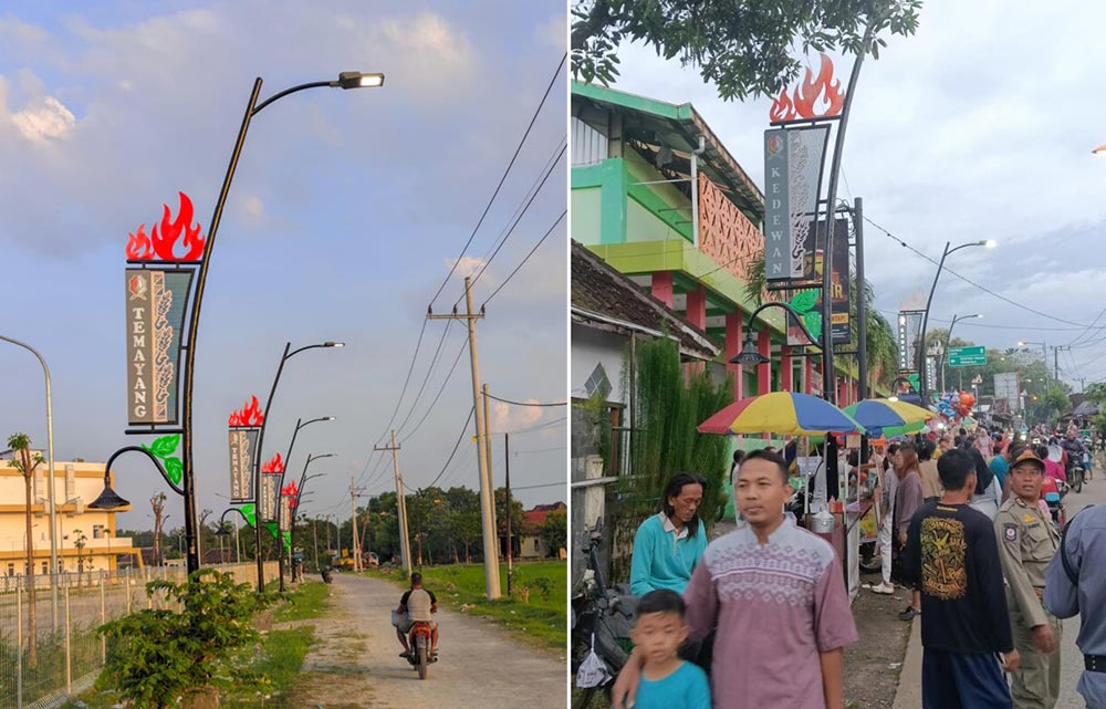 Lampu hias ikonik menyebar hingga kecamatan, wajah Bojonegoro saat malam hari makin terang dan cantik.