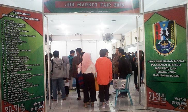 Suasana Market Job Fair 2019 di Tuban.