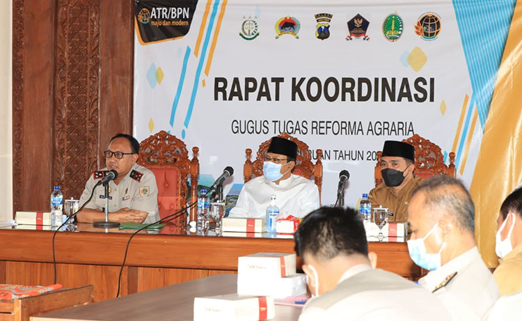 Pemerintah Kota (Pemkot) Pasuruan bersama Badan Pertanahan Nasional (BPN) Kota Pasuruan menggelar Rapat Koordinasi (Rakor) Gugus Tugas Reformasi Agraria (GTRA) Kota Pasuruan di Pendopo Surga-Surgi Kota Pasuruan, Selasa (8/6/2021).