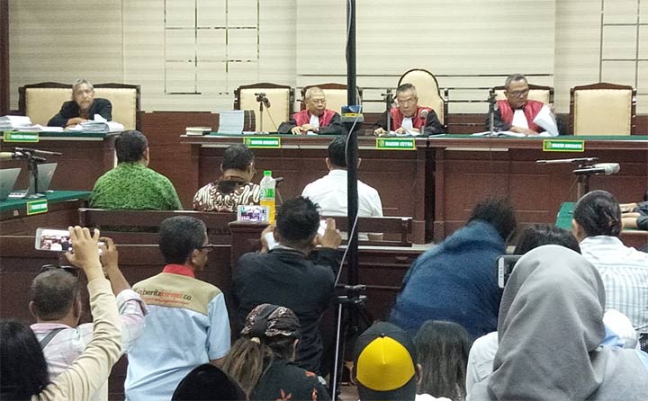 Suasana sidang agenda vonis terhadap mantan Bupati Tulungagung Syahri Mulyo.