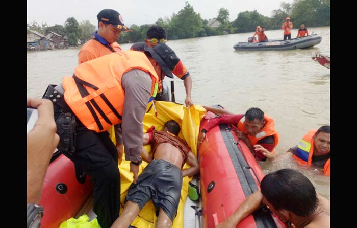 Korban saat pertama kali ditemukan oleh tim SAR Gabungan.