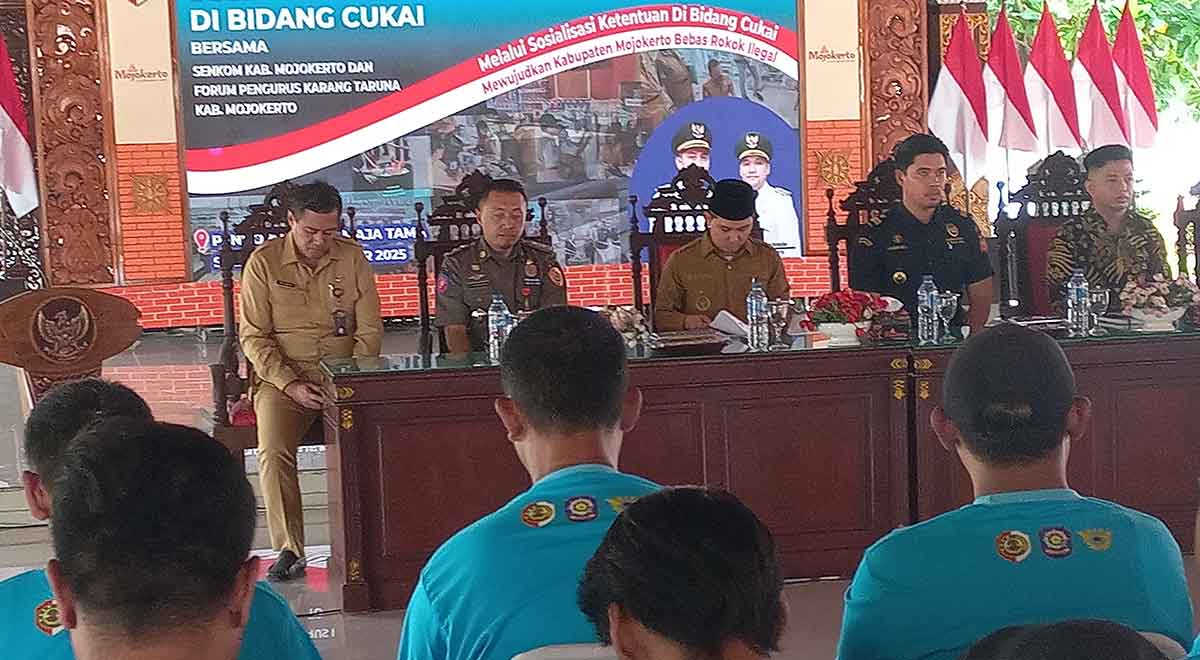 Sosialisasi Cukai di Pendopo Graha Maja Tama, Kabupaten Mojokerto.