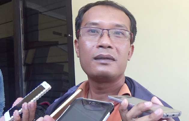 Heri Purwanto usai melapor ke Propam. 