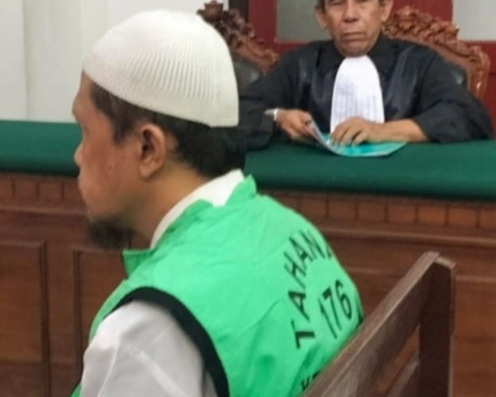 Bowo bin Tawar saat duduk di kursi terdakwa