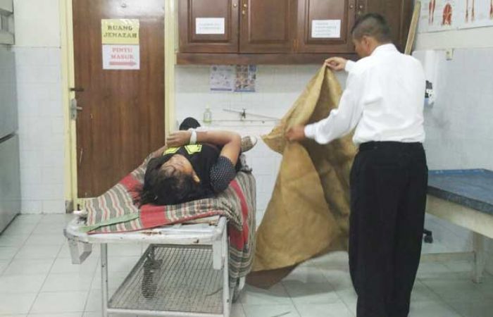 Mayat Fitriatul Janah saat berada di kamar mayat RSUD Ngudi Waluyo