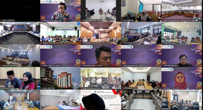 Tangkapan layar kegiatan Deklarasi dan Sosialisasi Pencegahan Judi Online yang digelar secara daring melalui Zoom