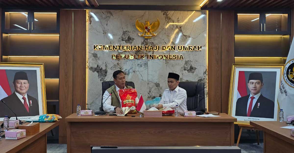 Rapat koordinasi Kemenhaj bersama Perum Bulog dan Kementerian Pertanian di Jakarta.