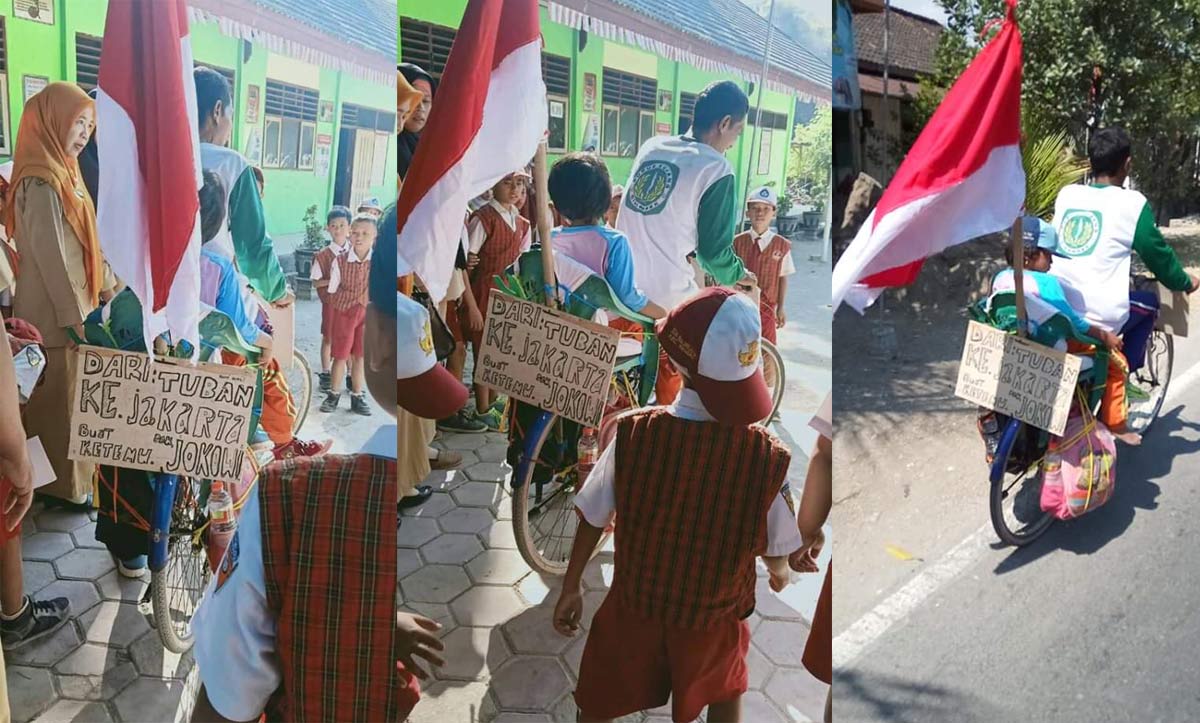 Mbah Ji berpamitan sebelum berangkat ngontel ke Jakarta.
