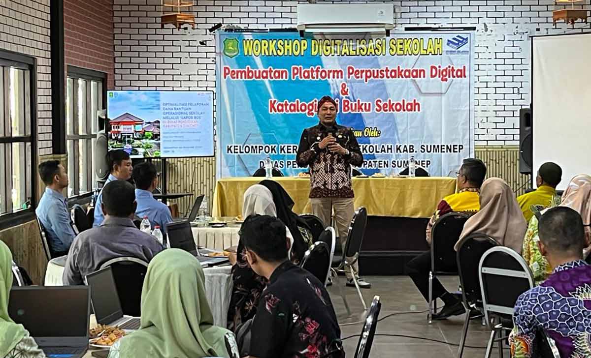 Workshop perpustakaan digital yang digelar Disdik Sumenep.