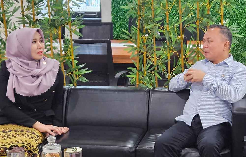 Ning Lia saat pertemuannya dengan Wamen HAM Mugiyanto Sipin.