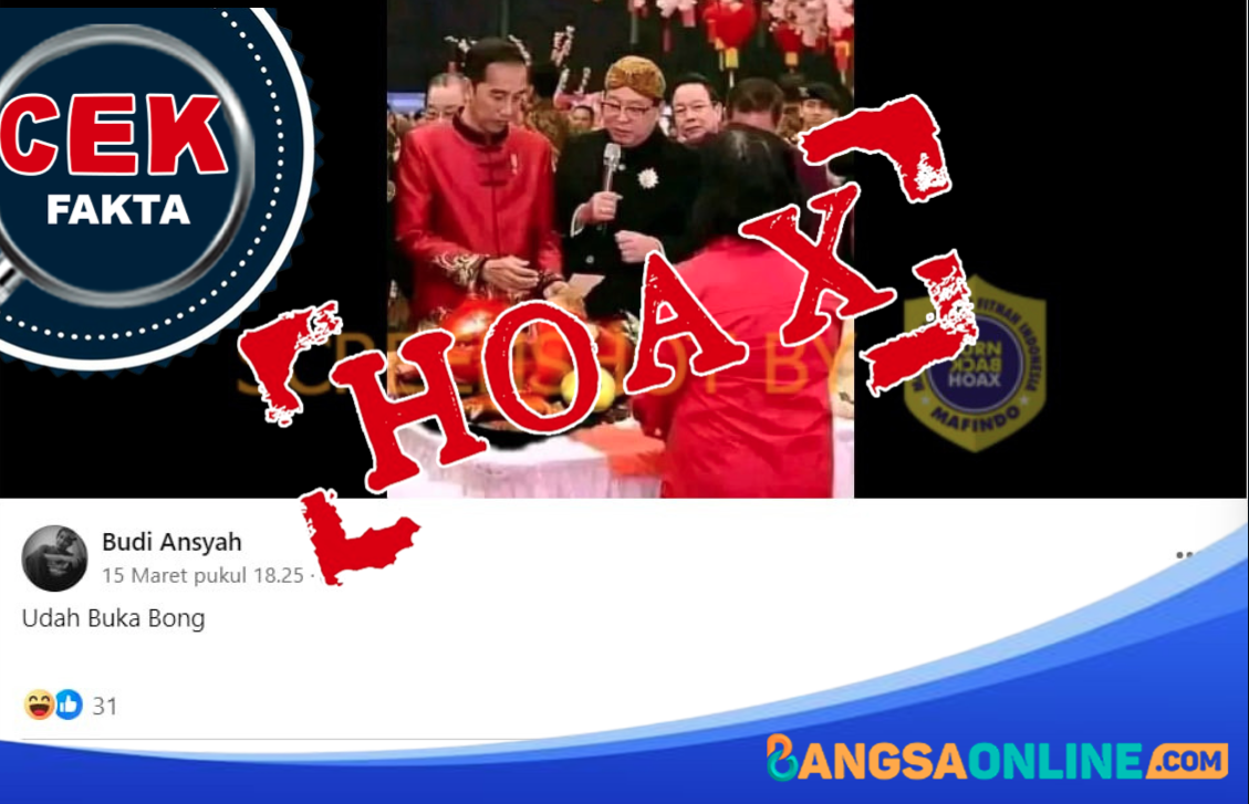 Informasi yang menyesatkan soal hidangan babi yang ada di depan Presiden Jokowi