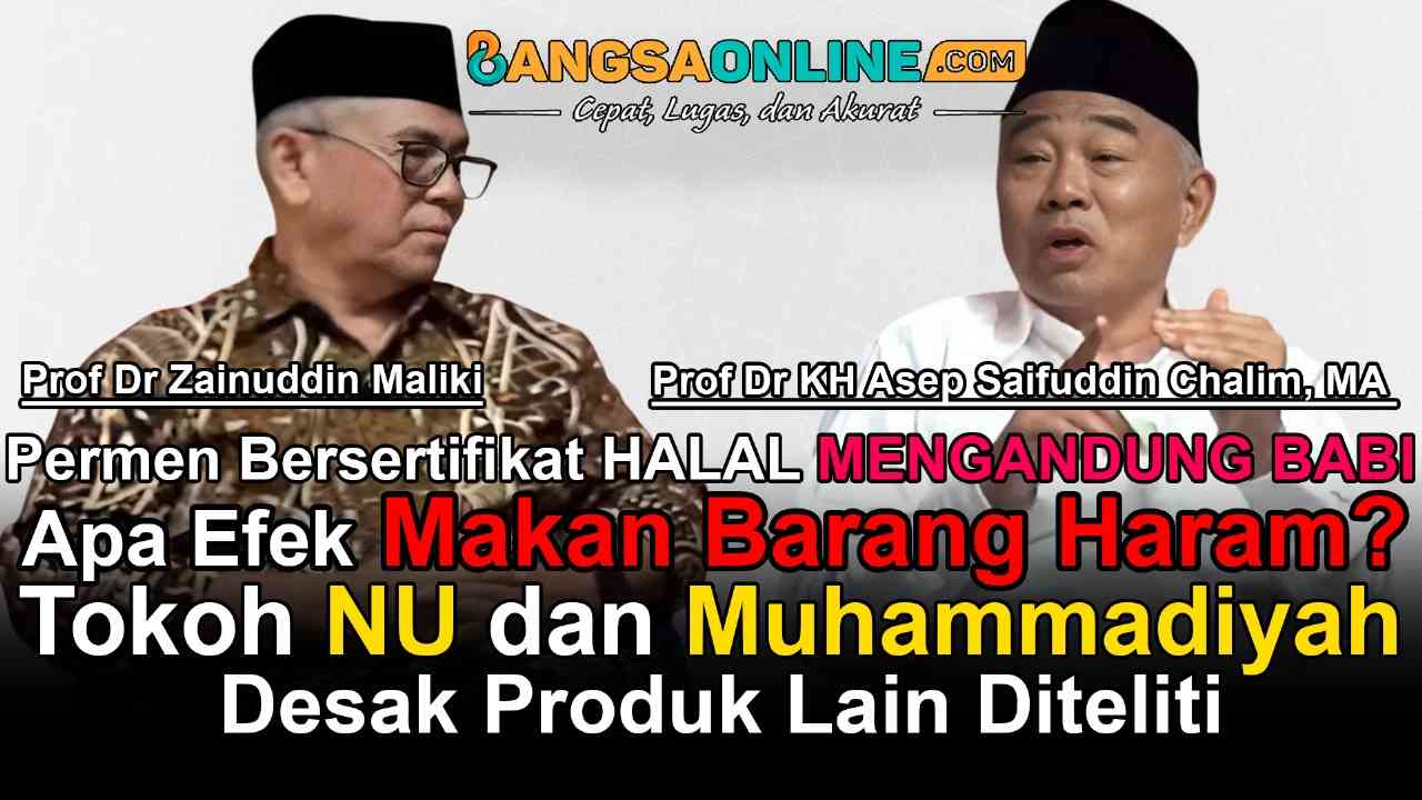 Prof Dr KH Asep Saifuddin Chalim MA (kanan) dan Prof Dr Zainuddin Maliki saat rekaman Podcast BANGSAONLINE di kantor HARIAN BANGSA dan BANGSAONLINE di Jalan Cipta Menanggal Surabaya, Senin (27/4/2025). Foto: bangsaonline