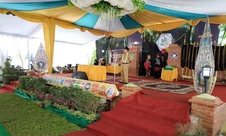 Bupati Rijanto saat menyampaikan sambutan dalam peresmian Masjid An Nur di MAN 1 Blitar.