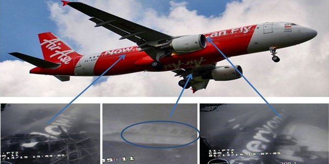 Bangkai pesawat AirAsia QZ8501 yang sudah ditemukan. foto: merdeka.com
