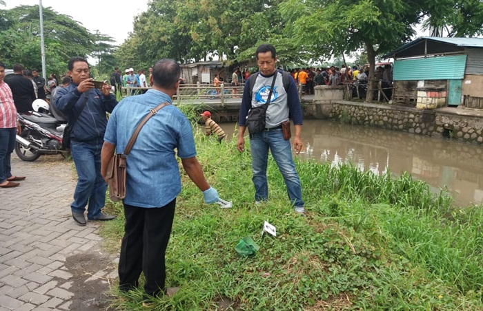 Lokasi sungai Dusun Luwun, Desa Ganggang Panjang, Kecamatan Tanggulangin, Sidoarjo.