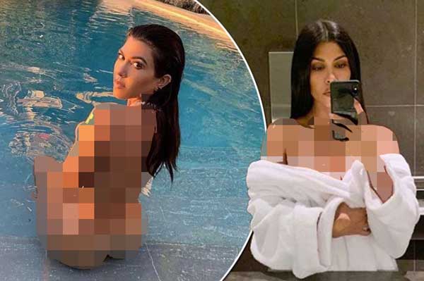 Kourtney Kardashian Pilih Berenang Telanjang di Kolam Hotel