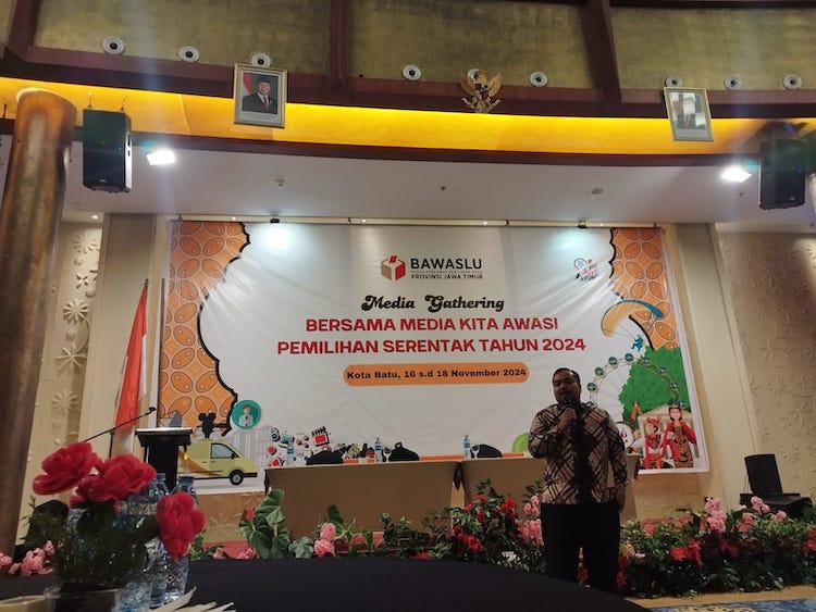 Acara media gathering yang diselenggarakan Bawaslu Jawa Timur di Kota Batu.