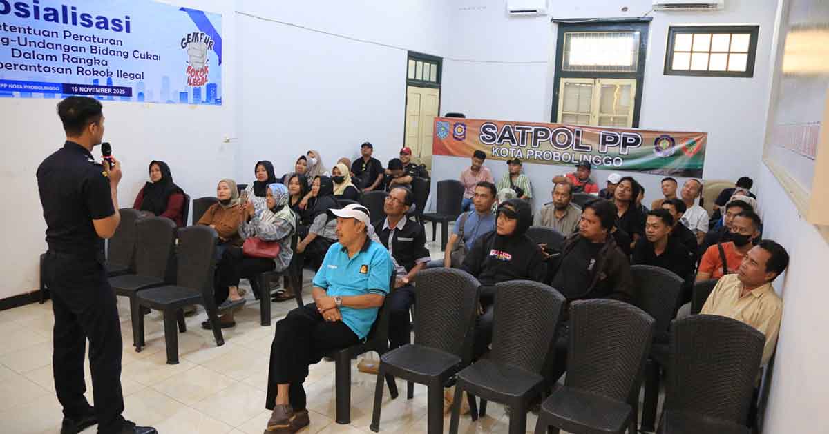 Sosialisasi pemberantasan rokok ilegal yang digelar Pemkot Probolinggo dan Bea Cukai.