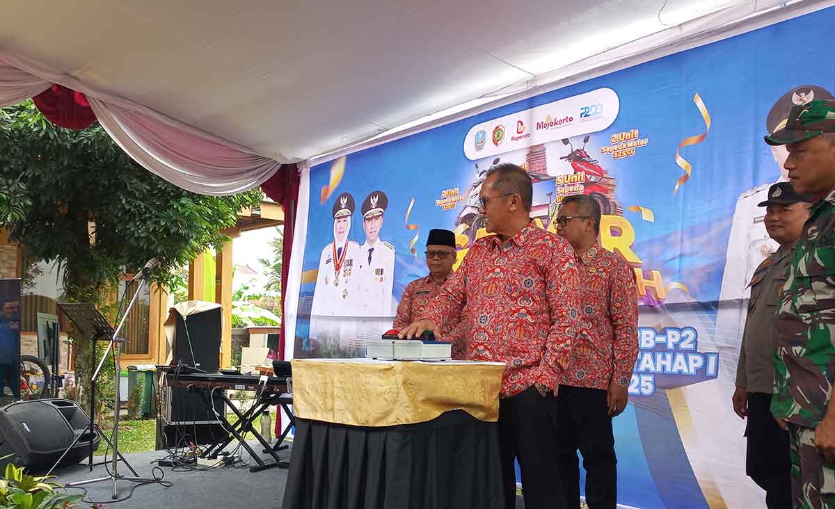Pengundian pemenang Gebyar Pajak 2025 di Kabupaten Mojokerto.