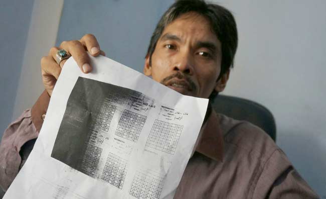  Inilah lembar fotocopy yang diduga sebagai kunci jawaban UN SMP mapel matematika. 