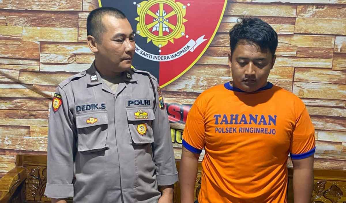 Terduga pelaku penggelapan di Kediri.