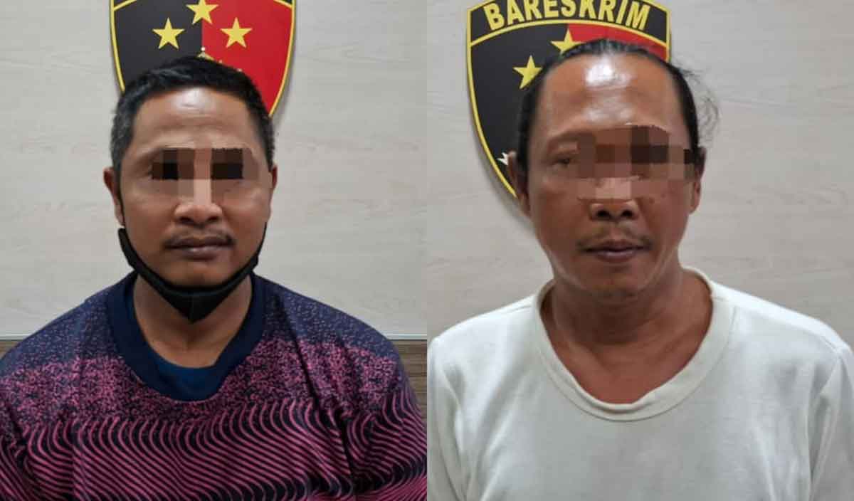 2 tersangka penadah motor hasil curanmor yang berhasil dibekuk Unit Resmob Satreskrim Polres Gresik. Foto: Ist