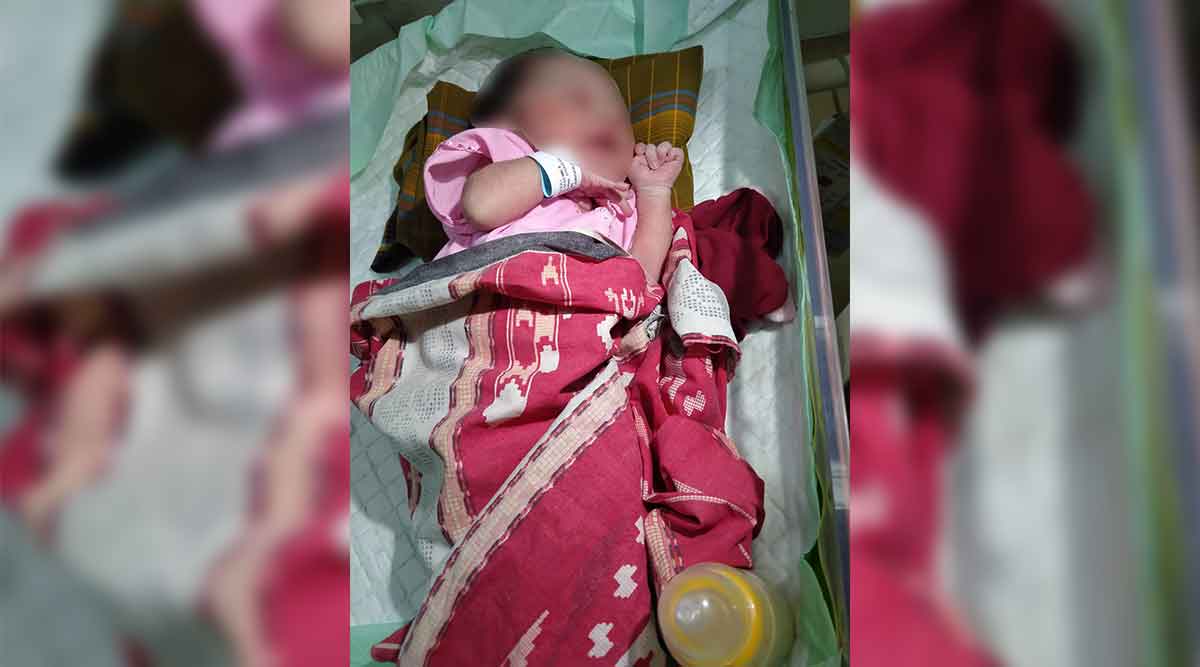 Bayi yang ditemukan warga Kelurahan Kemayoran, Bangkalan, di atas boks pikap.