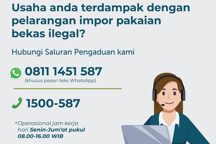 Kemenkop UKM Tanggapi Keluhan Pedagang Baju Bekas Impor dengan Buka Hotline Telepon. Foto: Ist