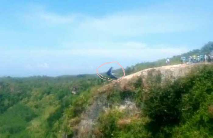 Tampak kondisi Mustofa tidak sempurna saat lepas landas. foto: ist
