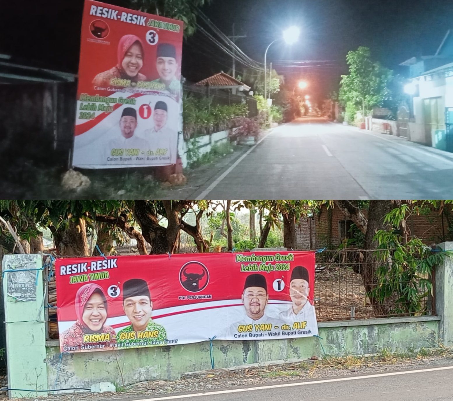 Target Menang Total, PDIP Gresik Pasang Ribuan APK Yani-Alif dan Risma-Gus Hans