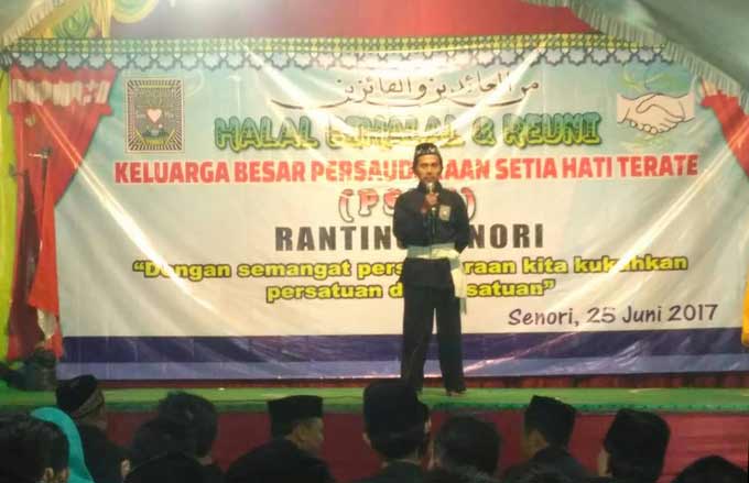 Halal Bihalal PSHT ranting Senor. foto: ahmad/bangsaonline