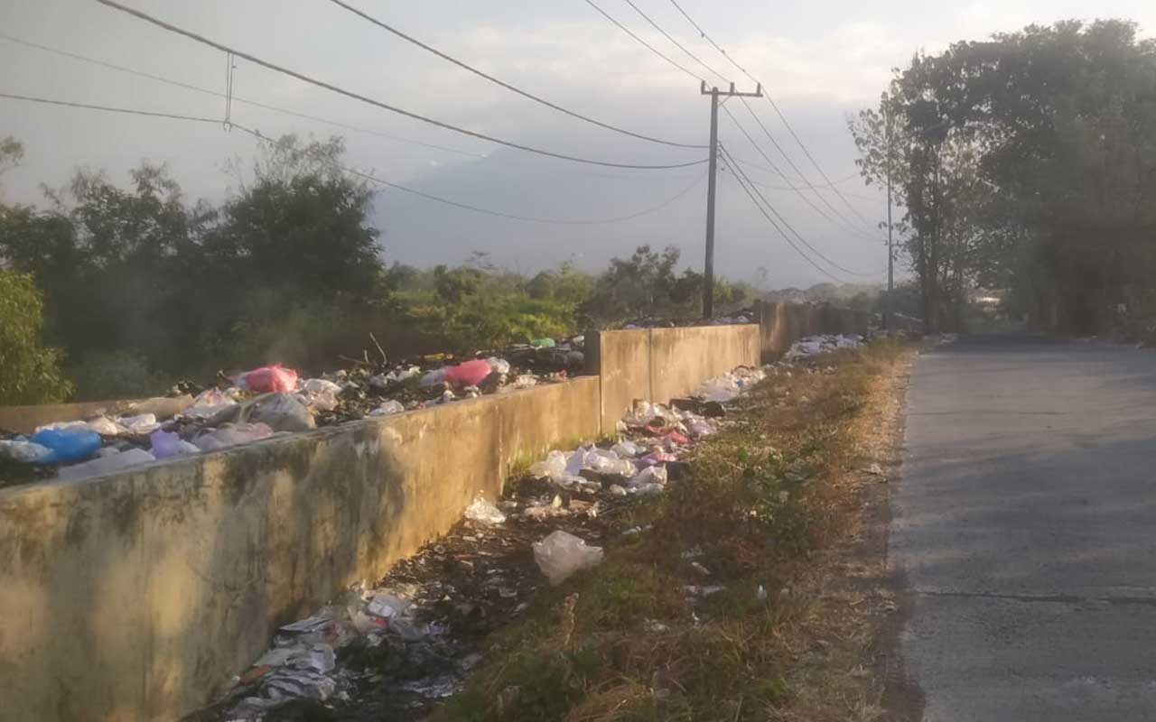 Tempat pembuangan sampah (TPS) yang berlokasi di Desa Dadapan, Kecamatan Kendal, terlihat menumpuk dan terlihat kumuh
