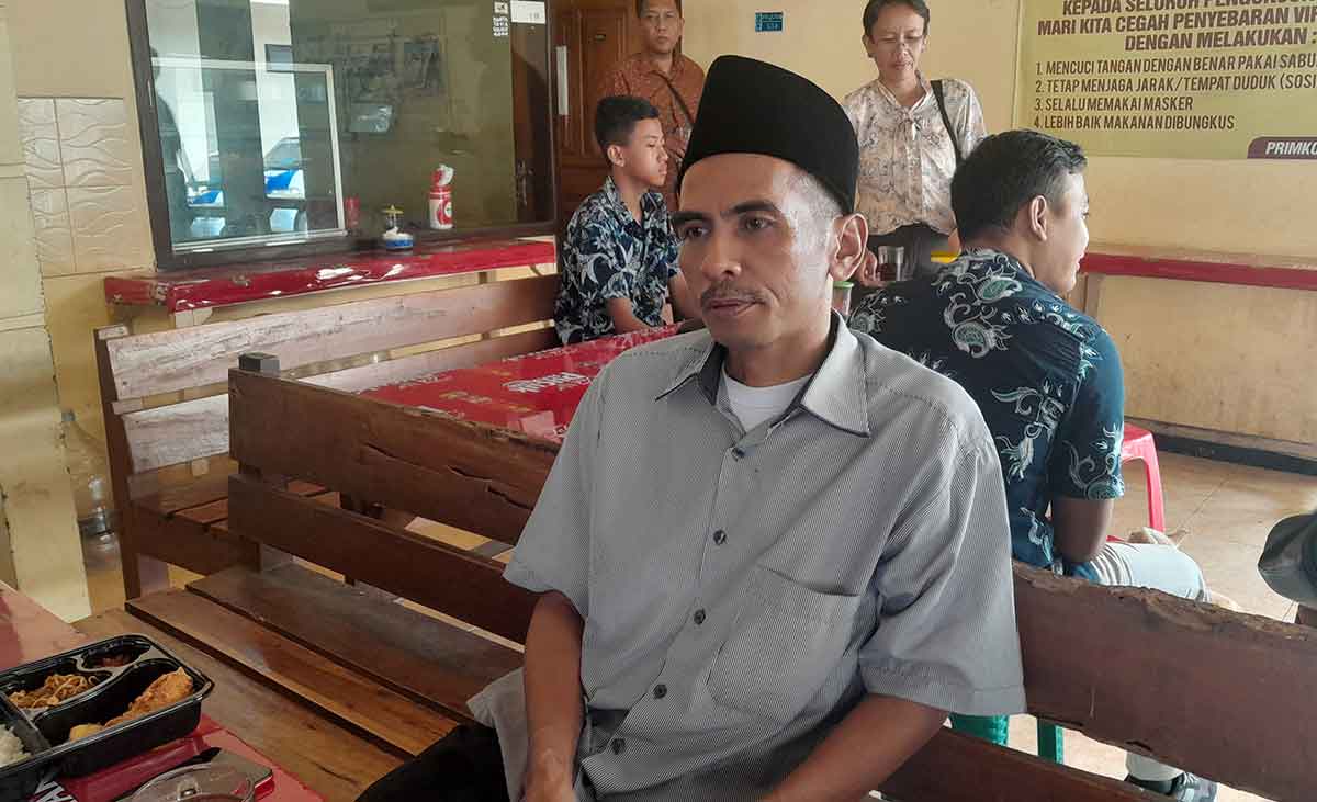 Abdul Hadi, pelapor kasus dugaan korupsi dana hibah Wasbang atau Wawasan Kebangsaan tahun anggaran 2023 dari provinsi.
