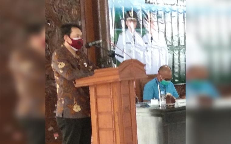 Bupati Nganjuk H. Novi Rahman Hidayat membuka sosialisasi pembebasan lahan. foto: BAMBANG/ BANGSAONLINE