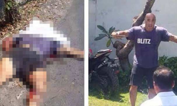 Amokrane Sebet saat mengancam petugas dengan pisau sebelum akhirnya ditembak. 