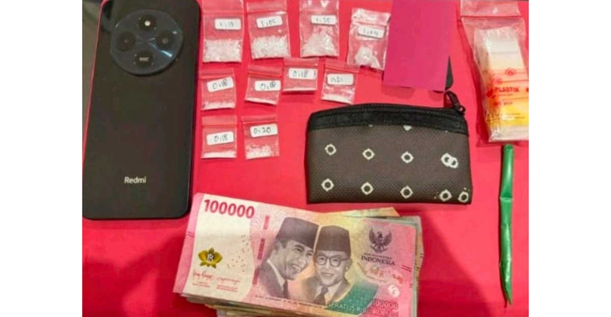 Barang bukti yang diamankan Satresnarkoba Polres Pasuruan.