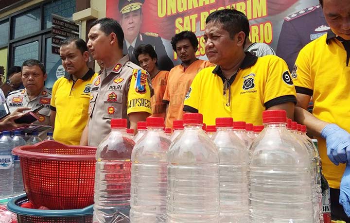 Barang bukti yang berhasil diamankan Polres Sidoarjo Kota.
