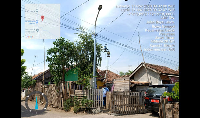 Salah satu PJU yang sudah terpasang.