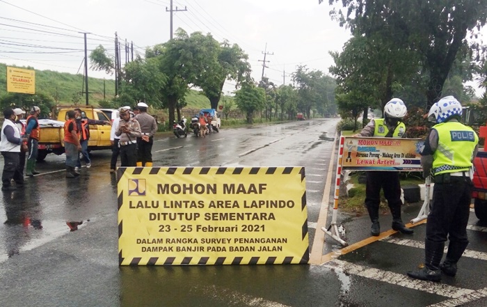 Ada Perbaikan, Jalan Raya Porong Ditutup Tiga Hari, Arus Lalin Dialihkan ke Arteri