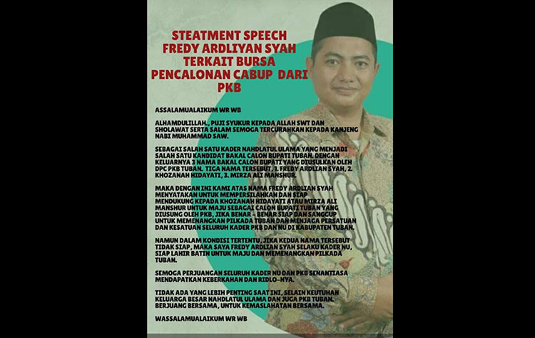 Muncul di Bursa Pencalonan Pilkada Tuban, Begini Pernyataan Putra Mahkota Bupati Huda